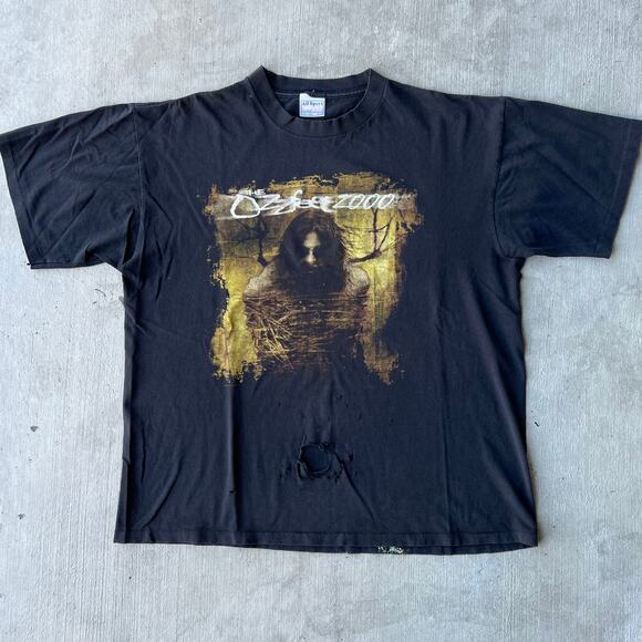 Vintage 2000 Ozzfest thrashed black music graphic t shirt - Picture 1 of 10